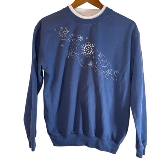 The Unbranded Brand Tops - Vtg Womens Small Purple Tree Sweatshirt Bejeweled Grandma Holiday Christmas
